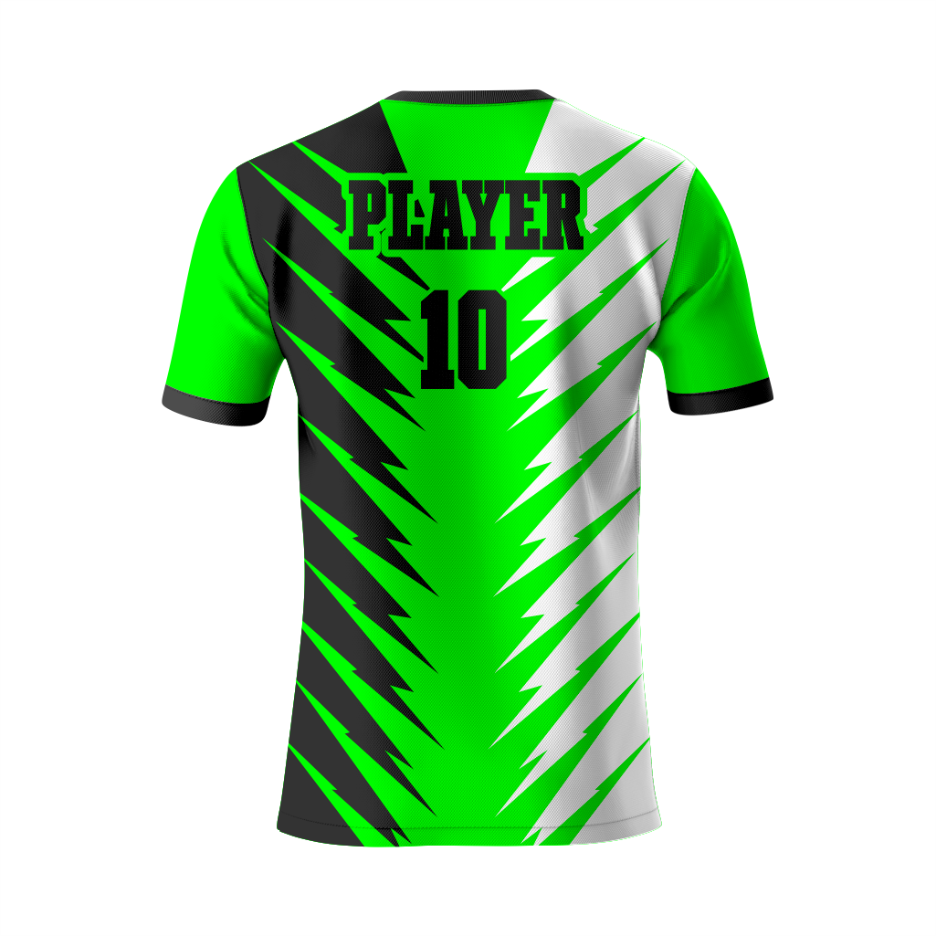 Top-Quality Electric Green and Black Soccer Uniform