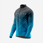 Men’s Sea Blue Long Sleeve Cycling Jersey for Road Riders - K2 Sportswear | Custom Sports Uniforms & Apparels - K2 Sportswear