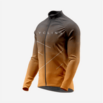 Men’s Orange Long Sleeve Cycling Jersey for Road Riders - K2 Sportswear | Custom Sports Uniforms & Apparels - K2 Sportswear