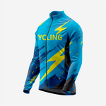 Men’s Blue Green Long Sleeve Bike Jersey for Road Cycling - K2 Sportswear | Custom Sports Uniforms & Apparels - K2 Sportswear
