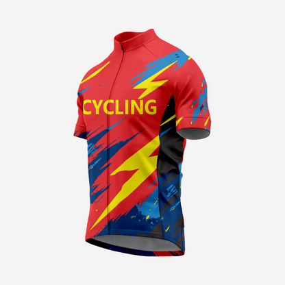 Men’s Short Sleeve Cycling Jersey for Road and Racing - Red