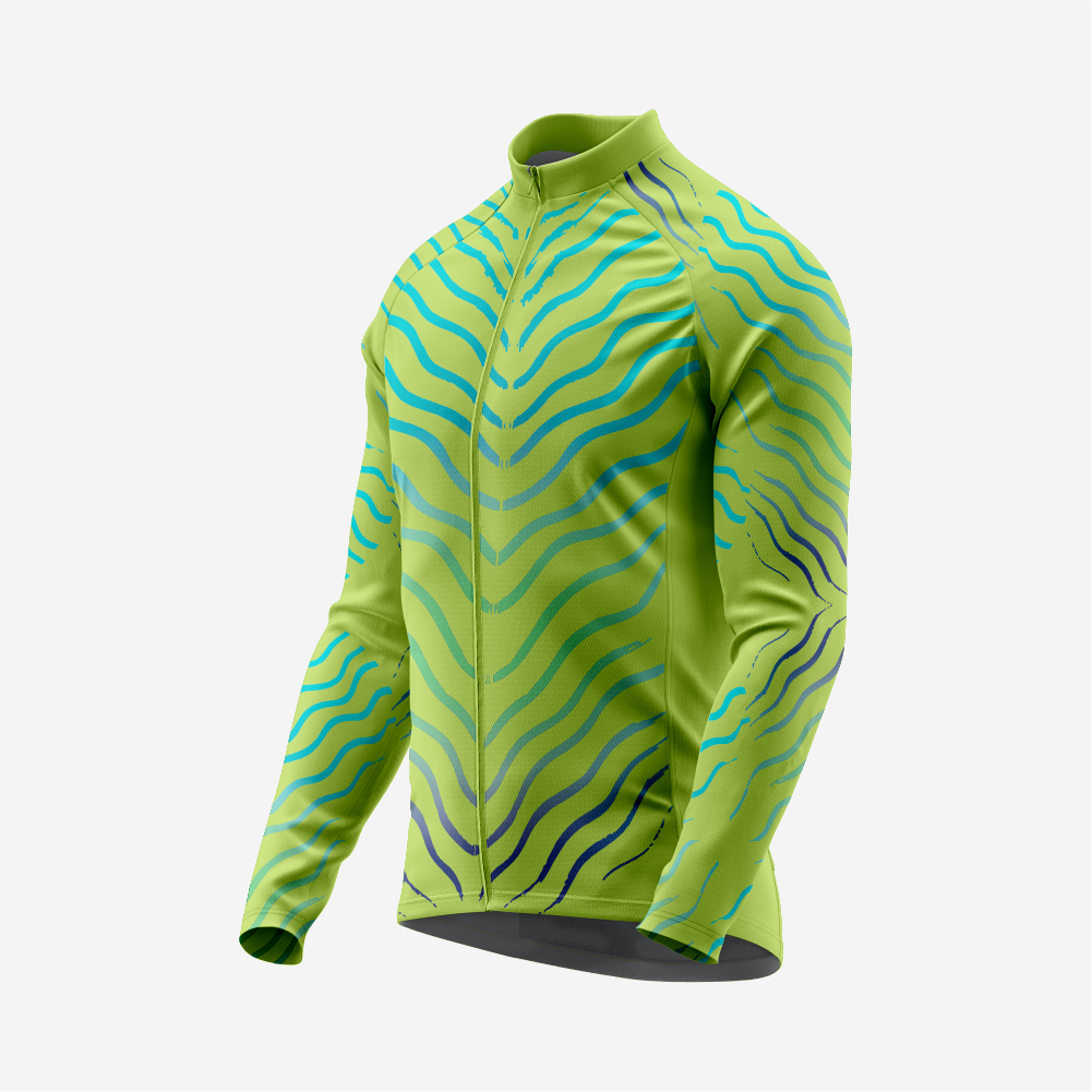 Olive Men’s Long Sleeve Cycling Jersey Durable Bicycle Jerseys Mens