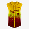Custom Dark Red/Gold Sleeveless Full Button Softball Jersey – Men/Women