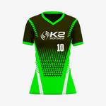Custom Black/Green Softball V-Neck Jersey for Men/Women - K2 Sportswear | Custom Sports Uniforms & Apparels - K2 Sportswear