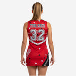 Sleeveless Cheerleading Uniform Dress - Custom Team Name & Number Red