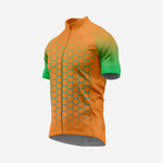 Herren Fahrradtrikot mit Hexagon-Muster, Braun | Kurzarm Performance-Fahrradshirt