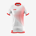 Customized Rugby Uniform Set in Red/White - K2 Sportswear | Custom Sports Uniforms & Apparels - K2 Sportswear