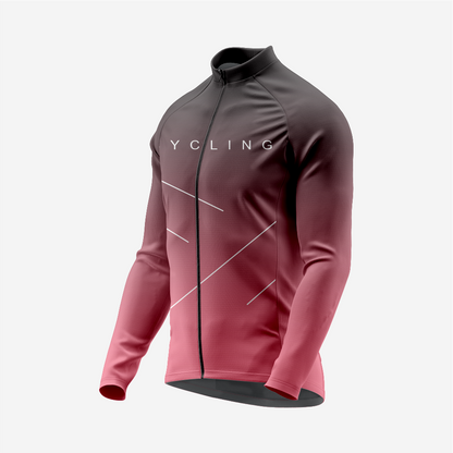 Men’s Long Sleeve Cycling Top and Bib Shorts Set - Rose Gold