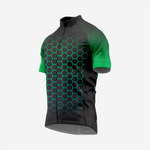 Herren-Radtrikot mit Wabenmuster, schwarz | Kurzarm-Performance-Fahrradshirt