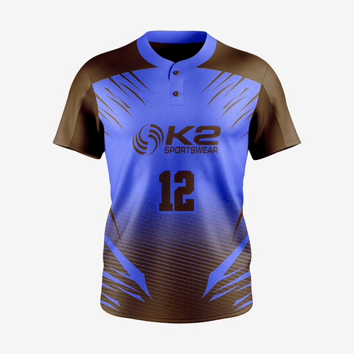 Youth Custom Softball 2 Button Jersey/Pant in Dark Blue - K2 Sportswear | Custom Sports Uniforms & Apparels - K2 Sportswear