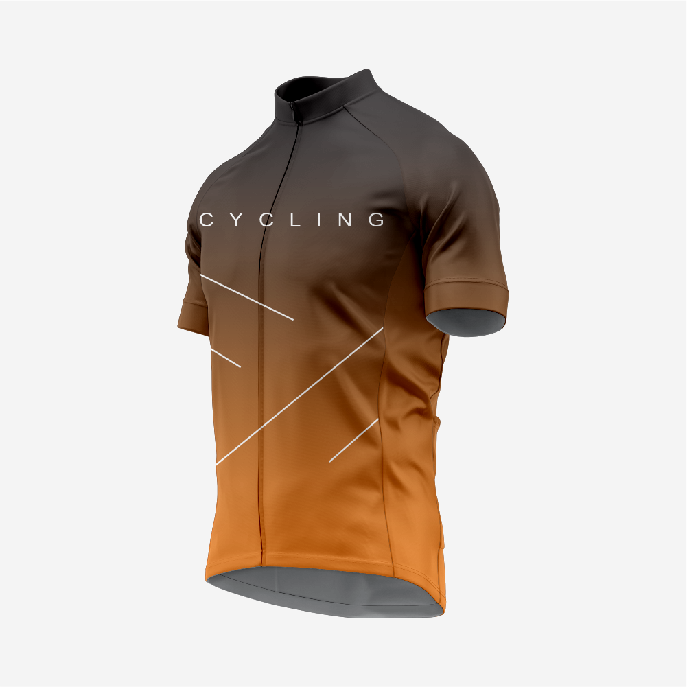 Men’s Cycling Short Sleeve Jersey Performance Road Bike Apparel - Dark Orange