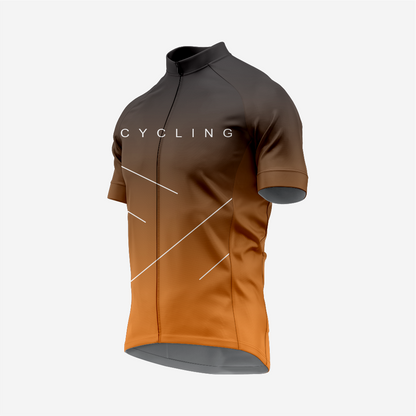 Men’s Cycling Short Sleeve Jersey Performance Road Bike Apparel - Dark Orange