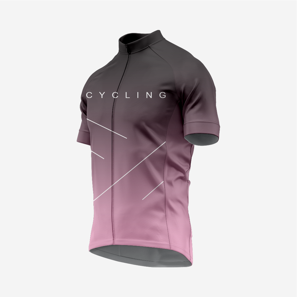 Premium Men's Cycling Short Sleeve Jersey in Candy Pink
