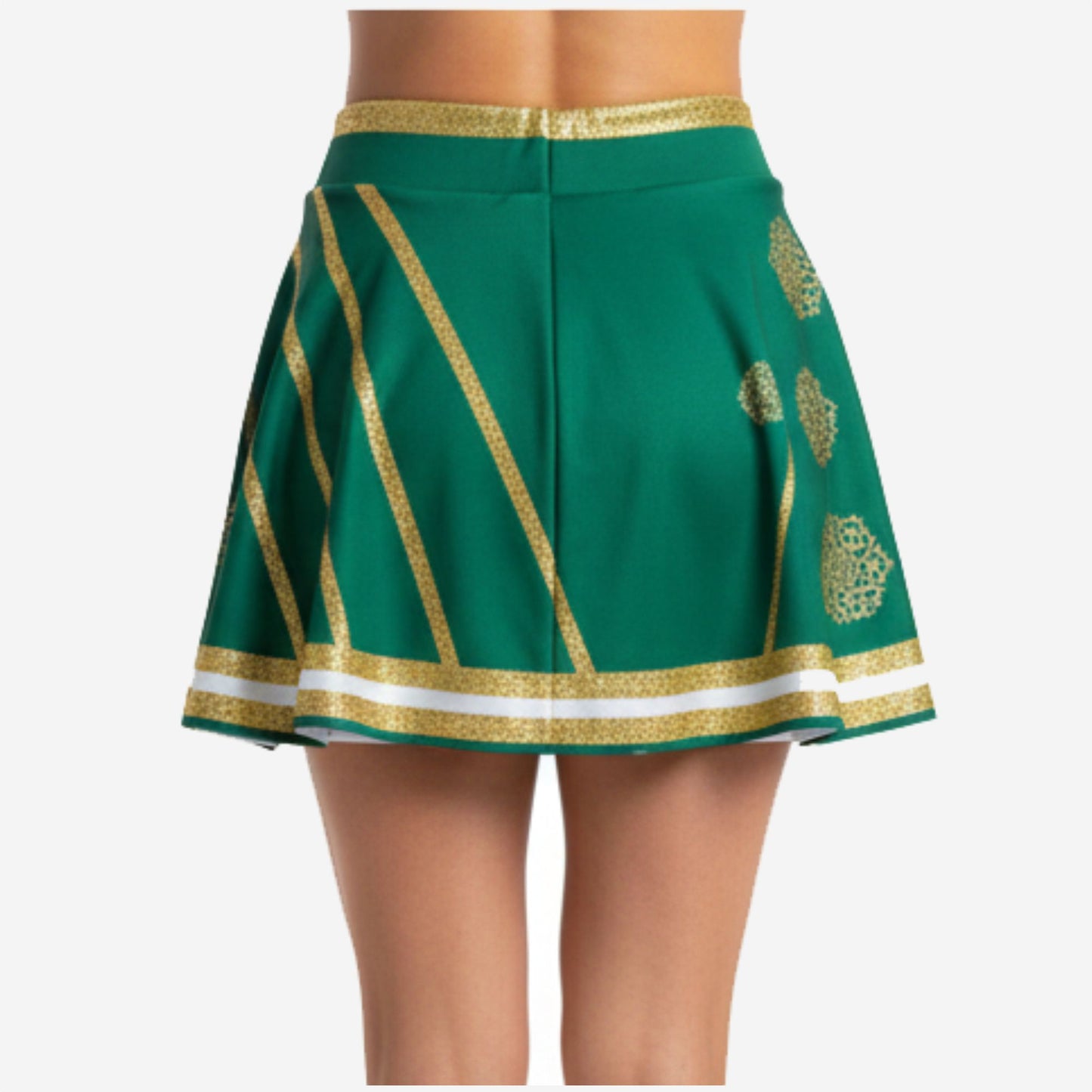 Custom Cheerleading Skirt - Pleated Green Cheer Skirt Team Design