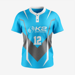 Custom Dark Turquoise Softball 2-Button Jersey for Men/Women - K2 Sportswear | Custom Sports Uniforms & Apparels - K2 Sportswear