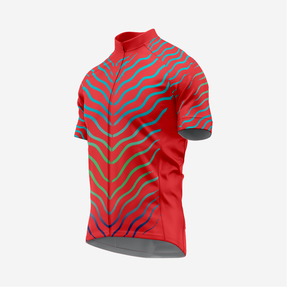 Men’s Red Short Sleeve Cycling Jersey for Road and Racing