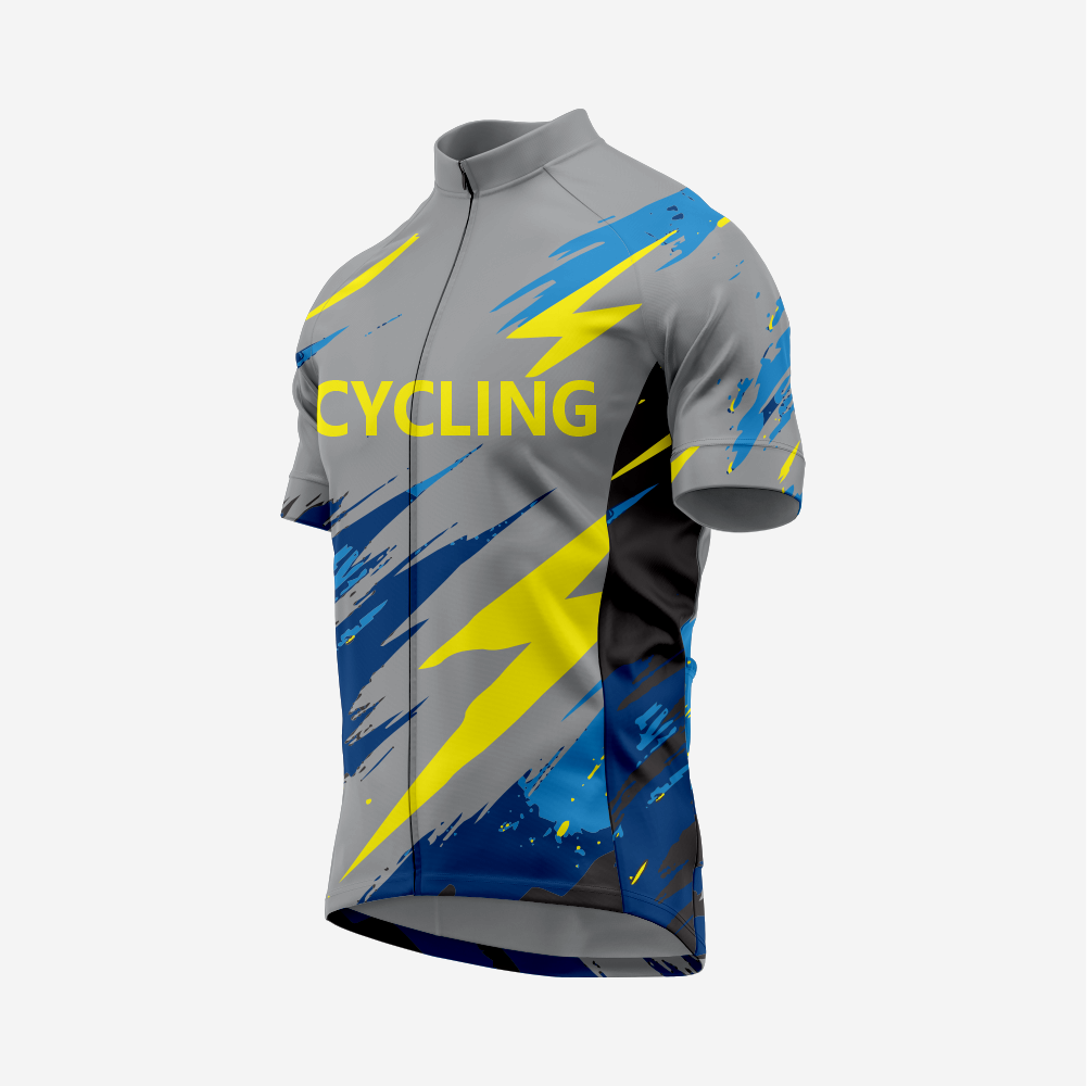 Men's Gray Cycling Jersey and Shorts Set Pro Fit