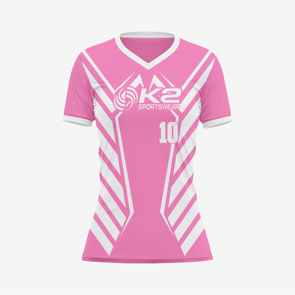 Personalisiertes Softball-V-Ausschnitt-Trikot für Herren/Damen – Rosa