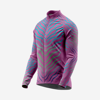Dark Purple Men’s Long Sleeve Cycling Jersey Durable Bicycle Jerseys Mens