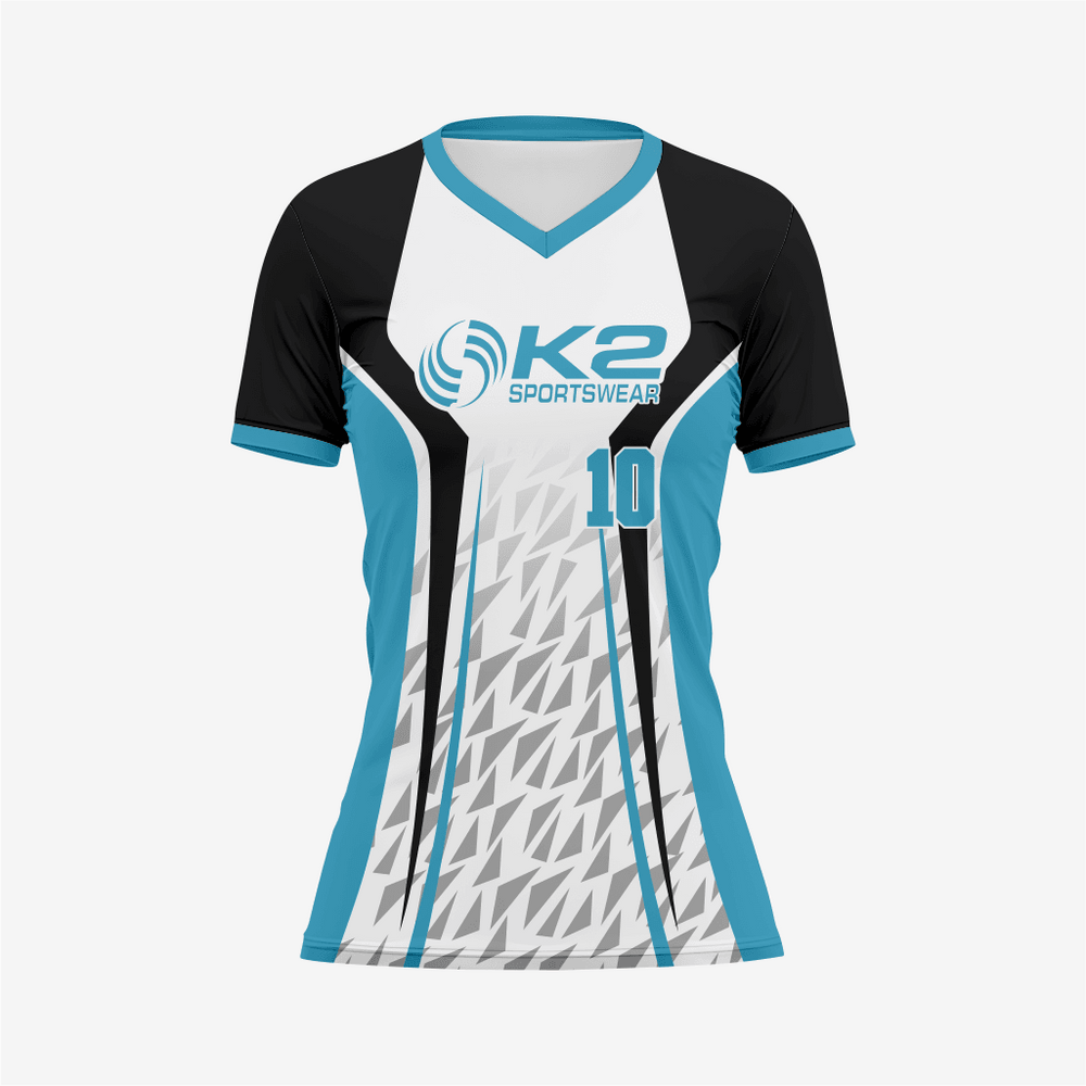 Personalisiertes Softball V-Neck Trikot für Herren/Damen – Weiß/Schwarz/Blau