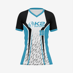Personalized Softball V-Neck Jersey for Men/Women – White/Black/Blue - K2 Sportswear | Custom Sports Uniforms & Apparels - K2 Sportswear