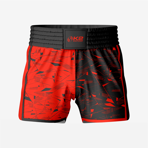 Custom Wrestling Fighting Shorts in Red/Black - K2 Sportswear | Custom Sports Uniforms & Apparels - K2 Sportswear