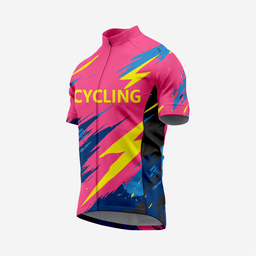 High Performance Men’s Cycling Short Sleeve Jersey for Riders - Pink