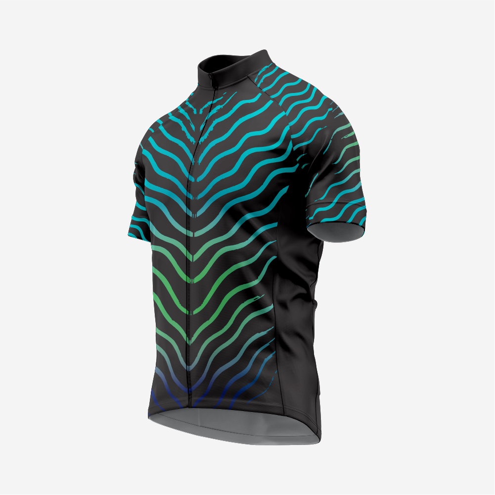 Men’s Black Short Sleeve Cycling Jersey for Road and Racing