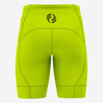 Customizable Men's Cycling Shorts - Yellow Green Pro Fit