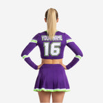 Sublimated Cheerleading Uniform Set - Long Sleeve Top & Skirt for Competition Cheer