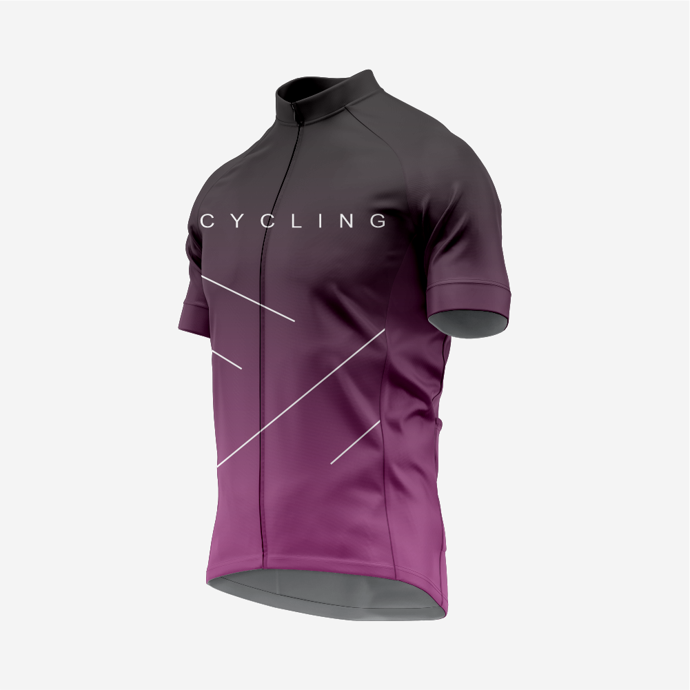 Premium Men's Cycling Short Sleeve Jersey in Dark Purple