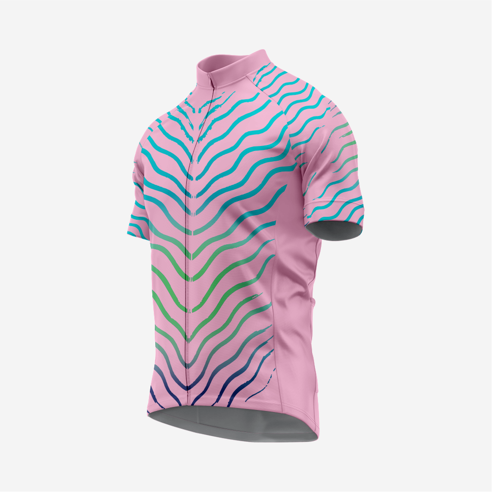 Men’s Pink Short Sleeve Cycling Jersey for Road and Racing
