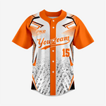 Customized Softball Jersey – Orange Full Button Style - K2 Sportswear | Custom Sports Uniforms & Apparels - K2 Sportswear