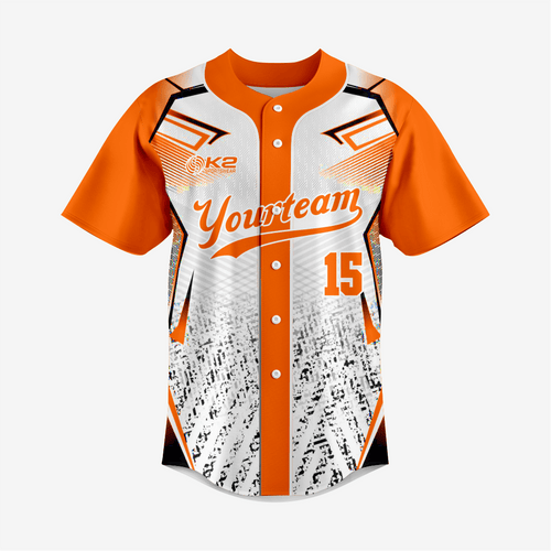 Customized Softball Jersey – Orange Full Button Style - K2 Sportswear | Custom Sports Uniforms & Apparels - K2 Sportswear