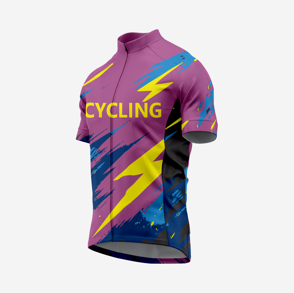 Men’s Short Sleeve Cycling Jersey for Road and Racing - Magenta