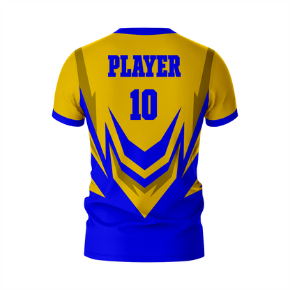 Classic Gold-Blue Soccer Outfit for Players