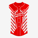 Personalized Red Sleeveless Full Button Softball Jersey – Pro Fit - K2 Sportswear | Custom Sports Uniforms & Apparels - K2 Sportswear