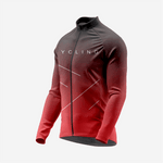 Men’s Long Sleeve Cycling Top and Bib Shorts Set - Red & Gray - K2 Sportswear | Custom Sports Uniforms & Apparels - K2 Sportswear