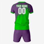 Sleek Kelly Green & Purple Soccer Uniforms for Champions - K2 Sportswear | Custom Sports Uniforms & Apparels - K2 Sportswear