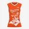 Men/Women Personalized Softball Sleeveless V-Neck Jersey in Orange