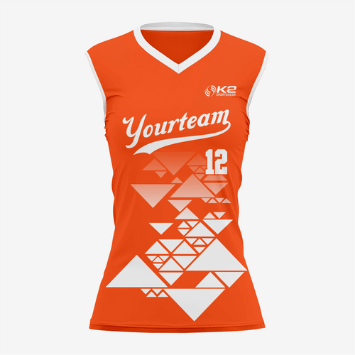 Men/Women Personalized Softball Sleeveless V-Neck Jersey in Orange - K2 Sportswear | Custom Sports Uniforms & Apparels - K2 Sportswear