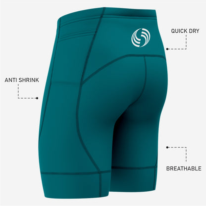 Midnight Green Custom Cycling Shorts for Men - Pro Fit