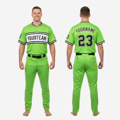 Personalized Baseball Team Uniform - Custom Jersey & Pants Set in Yellow Green