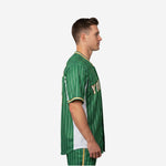 Custom Baseball Jersey in Green - Pinstripe Full Button Jersey Team Name & Number