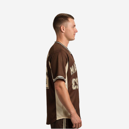 Custom Baseball Jersey in Brown - Youth & Adult Full Button Team Name Number Jersey