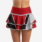 Personalized Cheer Skirt - Custom Sublimated Tiered Cheerleading Skirt in Red
