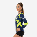 Custom Printed Cheer Practice Jersey - Oxford Blue Long Sleeve Shell