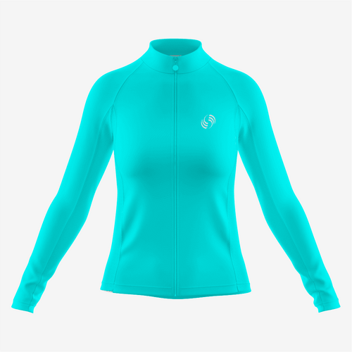 Custom Dark Turquoise Women's Long Sleeve Bicycle Jersey - K2 Sportswear | Custom Sports Uniforms & Apparels - K2 Sportswear