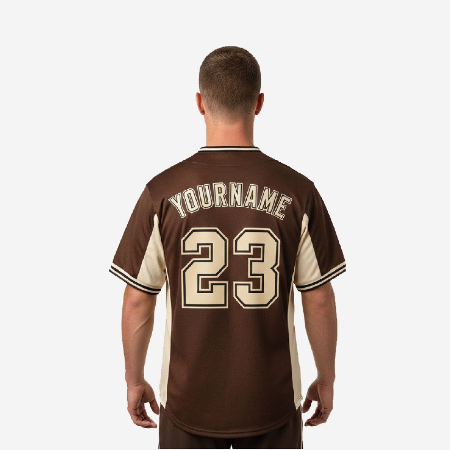 Custom Baseball Jersey in Brown - Youth & Adult Full Button Team Name Number Jersey