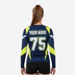Custom Printed Cheer Practice Jersey - Oxford Blue Long Sleeve Shell